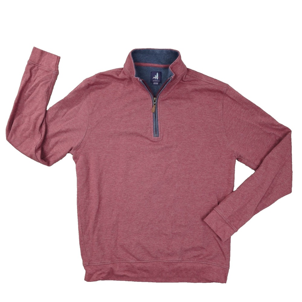 Johnnie-O Quarter Zip Pullover Shirt Men's Medium Red Long Sleeve Golf